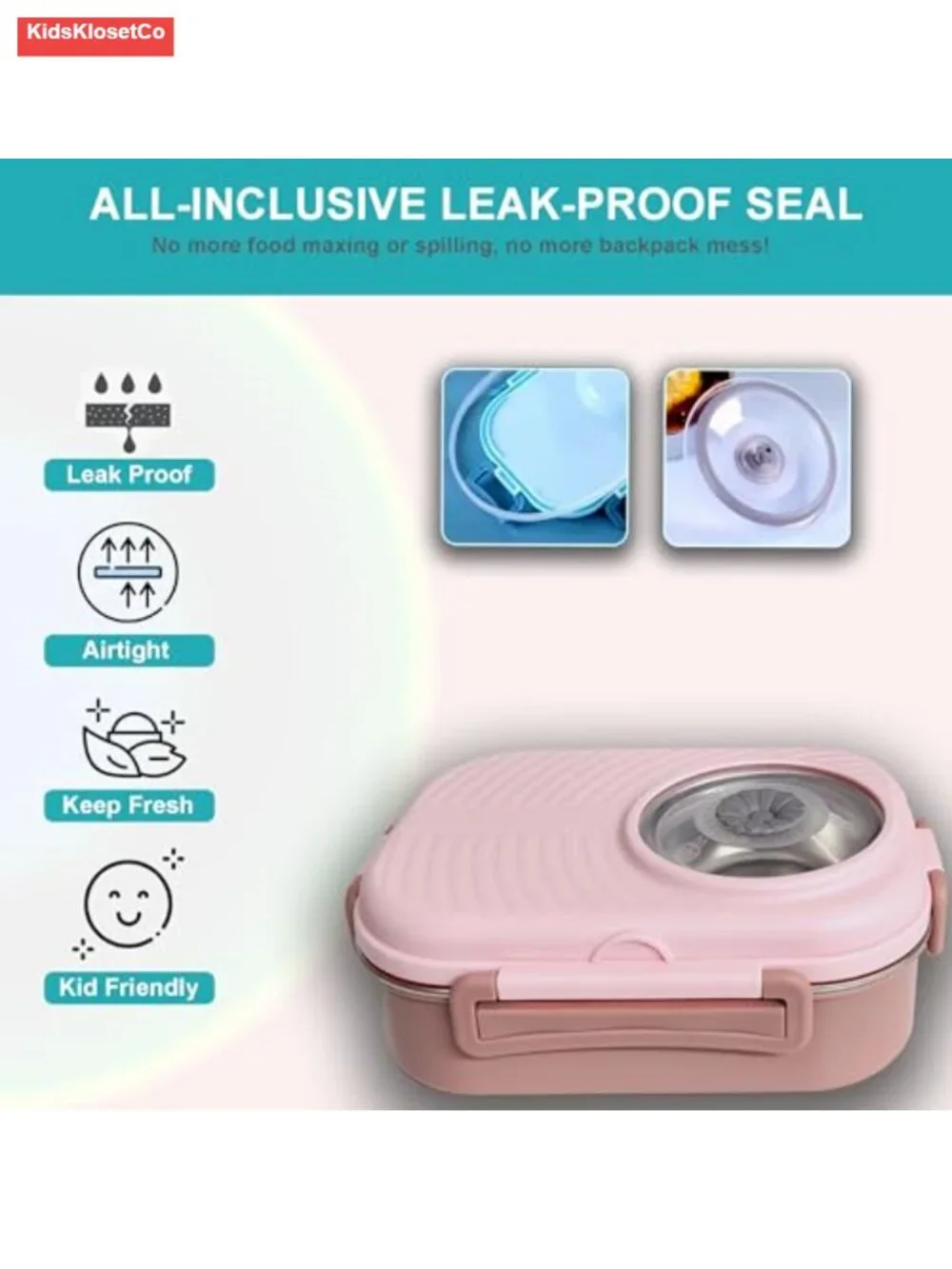 Leakproof Stainless Steel Bento Box Lunch Set with Bag, 3 Compartments, Soup